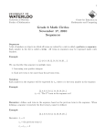Grade 6 Math Circles November 17, 2010 Sequences