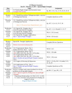 Assignment sheet _ Special right Triangles and Trig