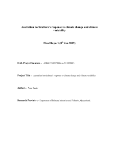 Australian horticulture`s response to climate change and