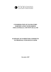 consideration of mandatory fortification with iodine for australia and