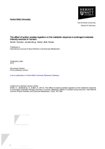 Heriot-Watt University The effect of sodium acetate ingestion on the