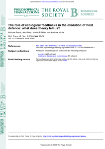 defence: what does theory tell us? The role of ecological feedbacks