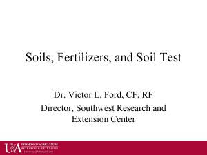 Soils, Fertilizers, and Soil Test