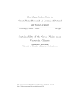 Sustainability of the Great Plains in an Uncertain Climate
