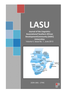 LASU Journal Vol 4 Issue 1 2013 - Southern African Development