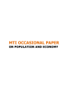 Occasional Paper on Population and Economy