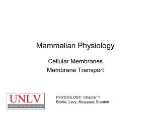 Cell Membranes - University of Nevada, Las Vegas