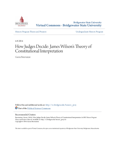 James Wilson`s Theory of Constitutional Interpretation