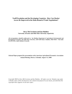 Tariff Escalation and the Developing Countries: How Can Market