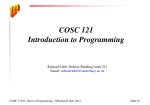 COSC 121 Introduction to Programming