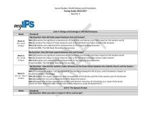 Social Studies: World History and Civilization Pacing Guide 2016