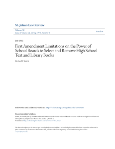 first amendment limitations on the power of school boards to select