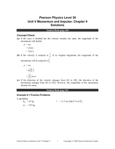 Pearson Physics Level 30 Unit V Momentum and Impulse: Chapter 9