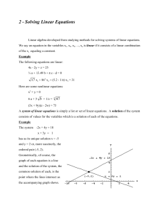 Solving Linear Equations Part 1
