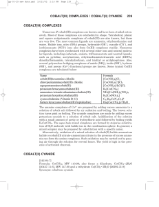 cobalt(iii) complexes / cobalt(ii) cyanide 239