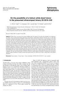 On the possibility of a helium white dwarf donor in the presumed