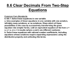 8.6 Clear Decimals From Two-Step Equations