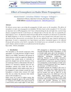 Effect of Ionosphere on Radio Wave Propagation