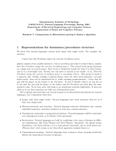 1 Representations for dominance/precedence structure