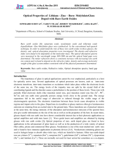 Optical Properties of Lithium - Zinc – Boro- MolybdateGlass