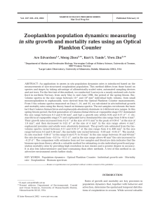 Zooplankton population dynamics: measuring in situ growth and