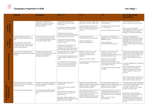 Geography Progression of Skills Key Stage 1