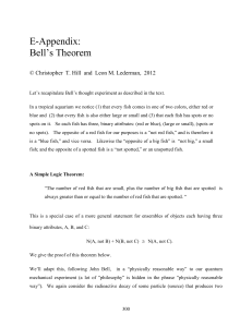 I. Bell`s Theorem (pdf file)