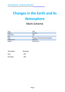 Changes in the Earth and its Atmosphere