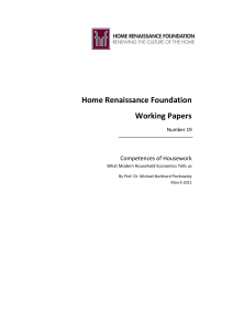 Competences of Housework What Modern Household Economics