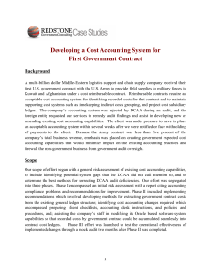 Developing a Cost Accounting System for First Government Contract