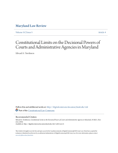 Constitutional Limits on the Decisional Powers of Courts and