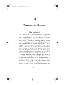 Taxonomy of Licenses