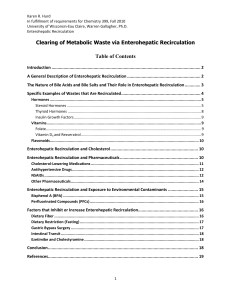Clearing of Metabolic Waste via Enterohepatic Recirculation Table