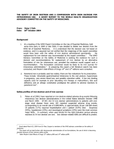 the safety of iron dextran and a comparison with iron sucrose