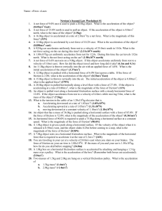 Lesson03 Newtons Second Law Worksheets