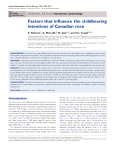 Factors that influence the childbearing intentions