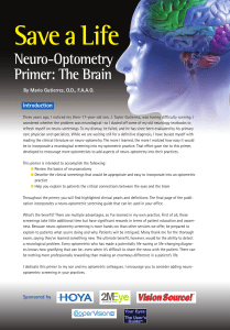 Save a Life Neuro-Optometry Primer