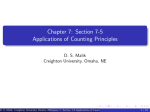 Chapter 7: Section 7-5 Applications of Counting Principles