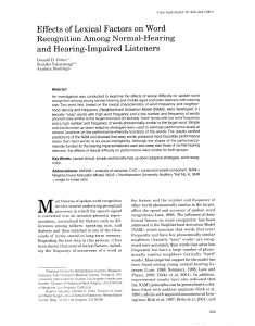 Effects of Lexical Factors on Word Recognition Among Normal