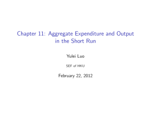 Chapter 11: Aggregate Expenditure and Output in the Short Run