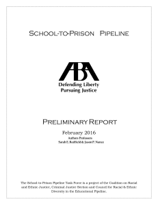 School-to-Prison Pipeline Preliminary Report