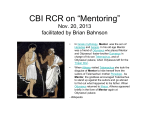 CBI RCR on “Mentoring”
