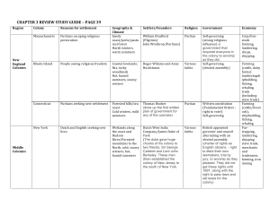 Study Guide Colony Table