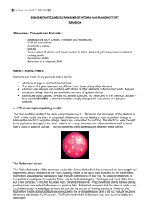 DEMONSTRATE UNDERSTANDING OF ATOMS AND