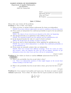 Name: Discussion Section: (Day and Time) ID Number: Quiz 3