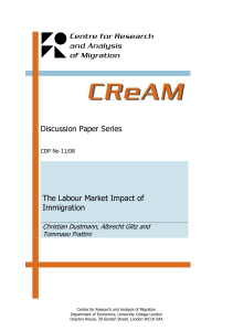 Discussion Paper Series The Labour Market Impact of Immigration