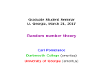 Random number theory - Dartmouth Math Home