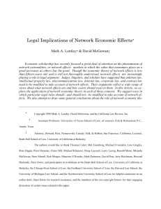 Legal Implications of Network Economic Effects