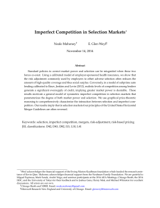 Imperfect Competition in Selection Markets