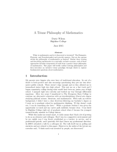 A Triune Philosophy of Mathematics